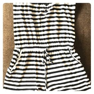 Striped strapless romper Forever 21